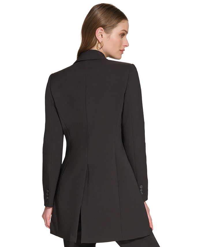 One Button Mesh Long Sleeve Blazer