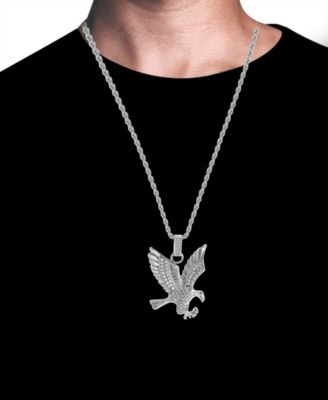 Men's Cubic Zirconia Eagle 24" Pendant Necklace