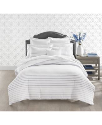 Shop Charter Club Damask Designs Seersucker Ombre Stripe Comforter Set Created For Macys In Grey