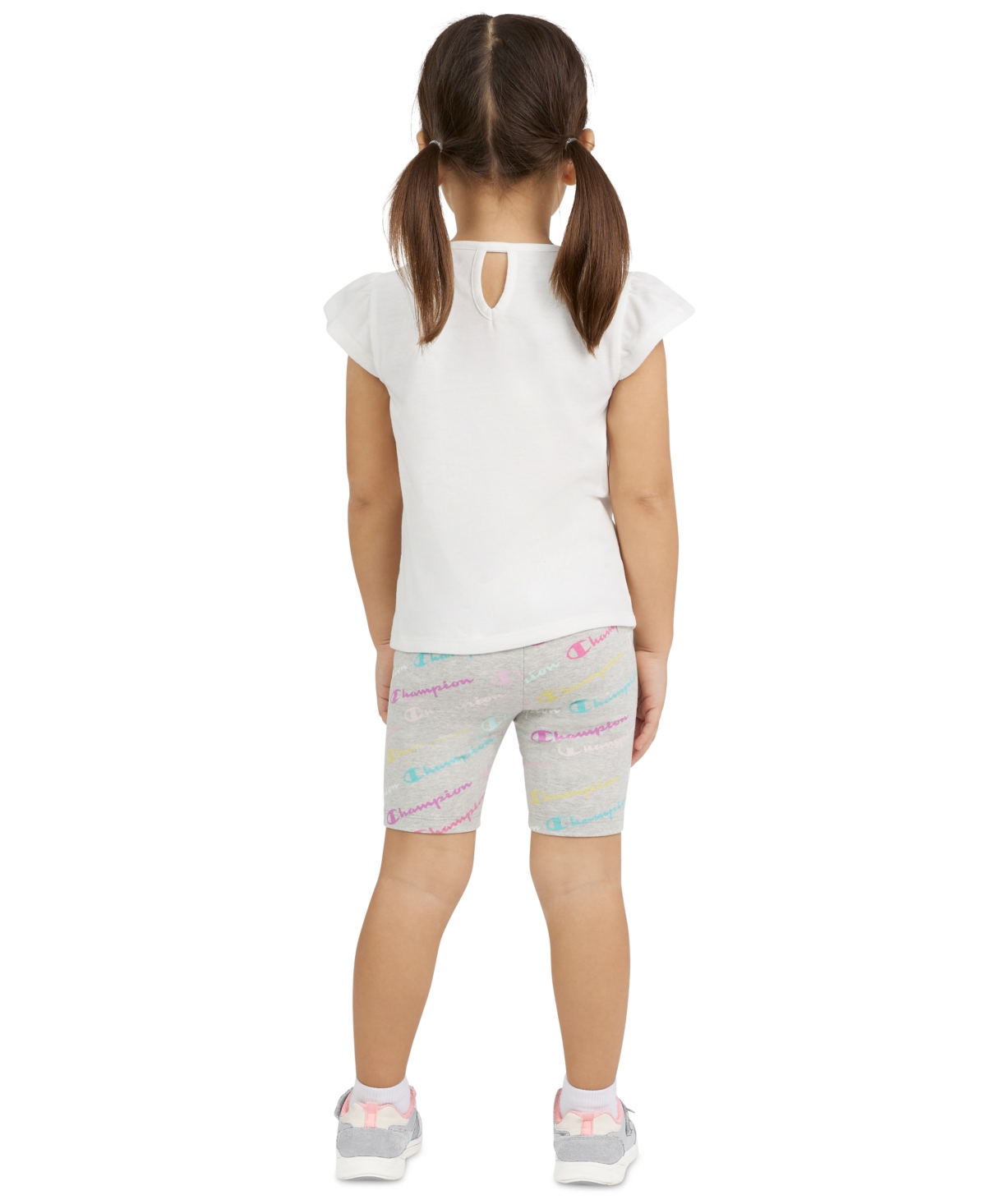 Champion Toddler & Little Girls Logo Graphic T-Shirt & Logo-Print Bike Shorts, 2 Piece Set