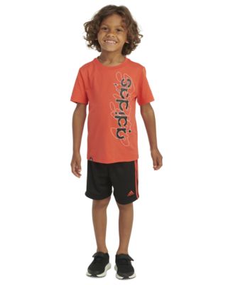 adidas - Toddler & Little Boys 2-Pc. Logo Graphic T-Shirt & 3-Stripes Mesh Shorts Set