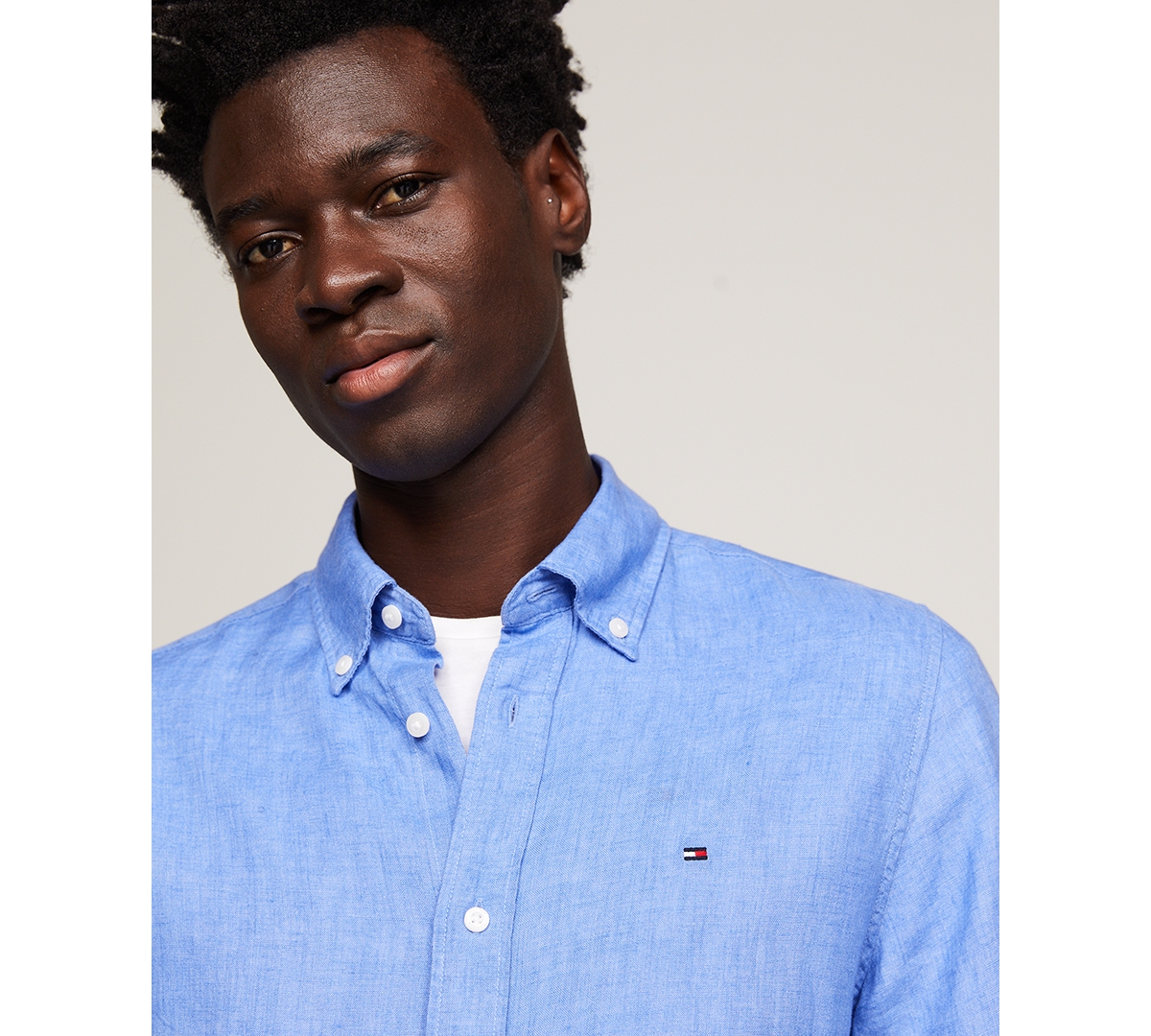 Tommy Hilfiger Men's Regular-Fit Linen Short-Sleeve Shirt