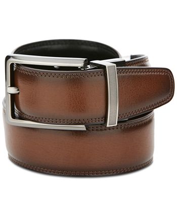 Perry Ellis Portfolio Men's Classic Reversible Leather Belt - Macy's