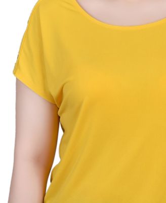 Petite Short Sleeve Extended Sleeve Tunic Top