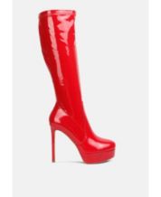 Macy's red thigh high shop boots