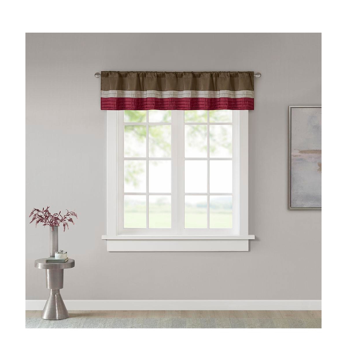 Amherst Polyoni Pin tuck Valance Curtain - Red