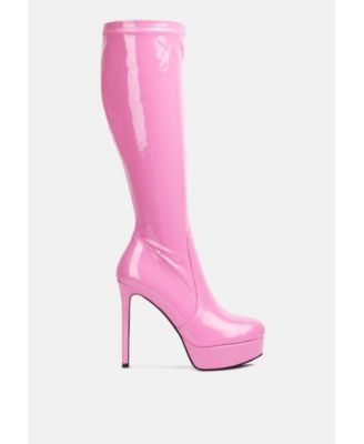 Shawtie High Heel Stretch Patent Calf Boots