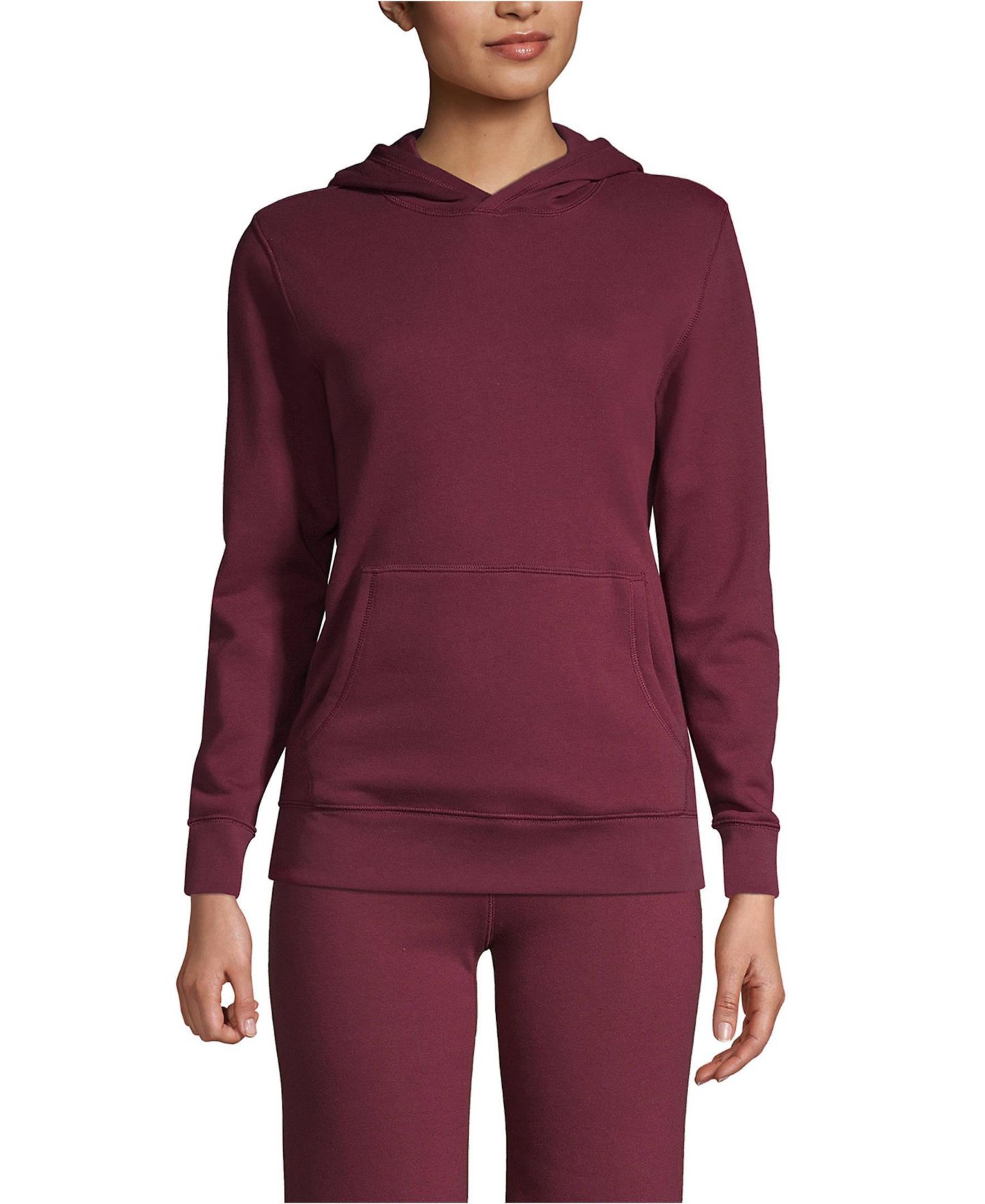 Мужское худи Lands' End Adult Hooded Pullover, цвет: Бордовый — фото 1