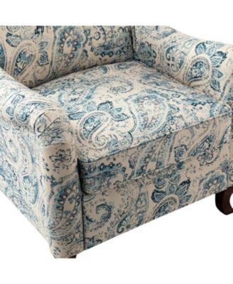 Ewert Comfy Floral Fabric Pattern Armchair with Wingback Design