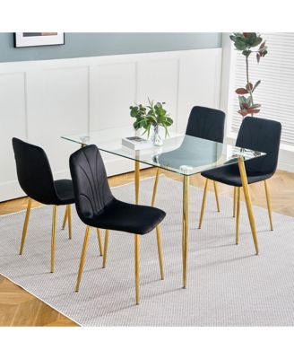 Streamdale Set of 4 Modern Black Dining Chairs