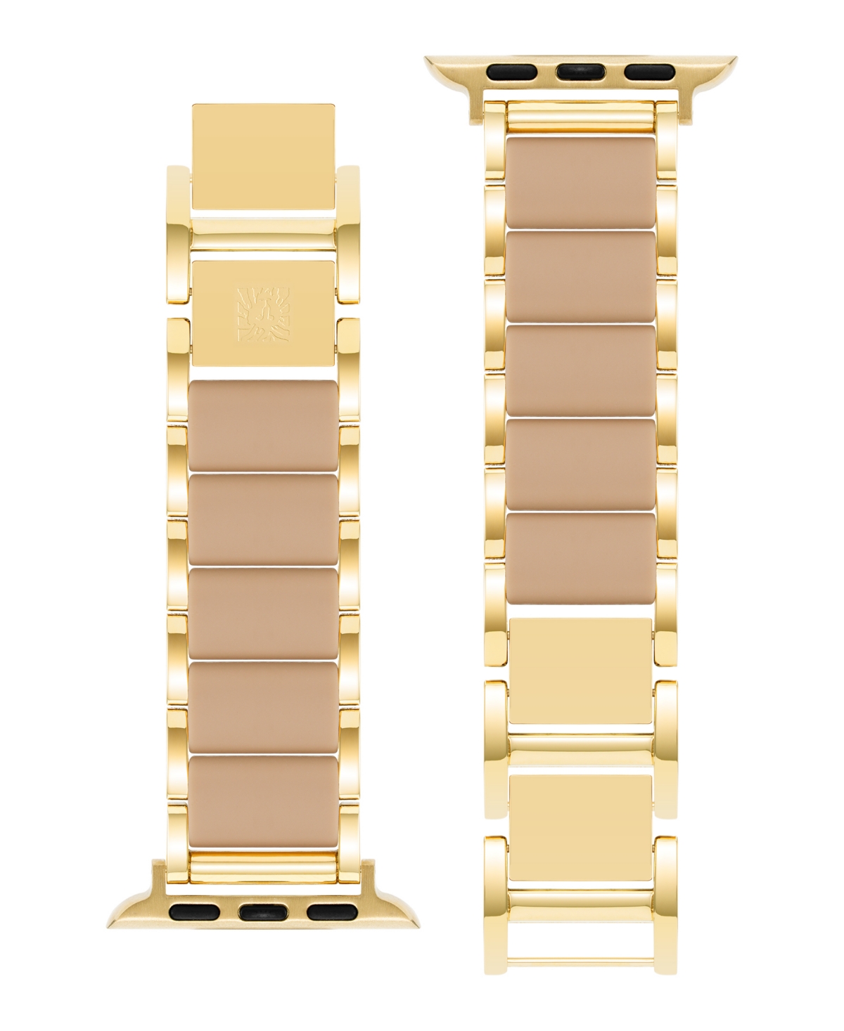 Anne Klein Women's Gold-Tone Alloy Metal andSilicone Bracelet designed for Apple Watch 42mm (Series 10) & 38/40/41mm - Taupe, Gold-Tone