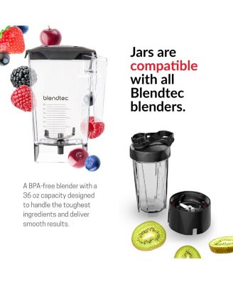 Original Designer Series Blender and 90 Oz Wild Side+ Jar - Kitchen Blender Bundle - Black