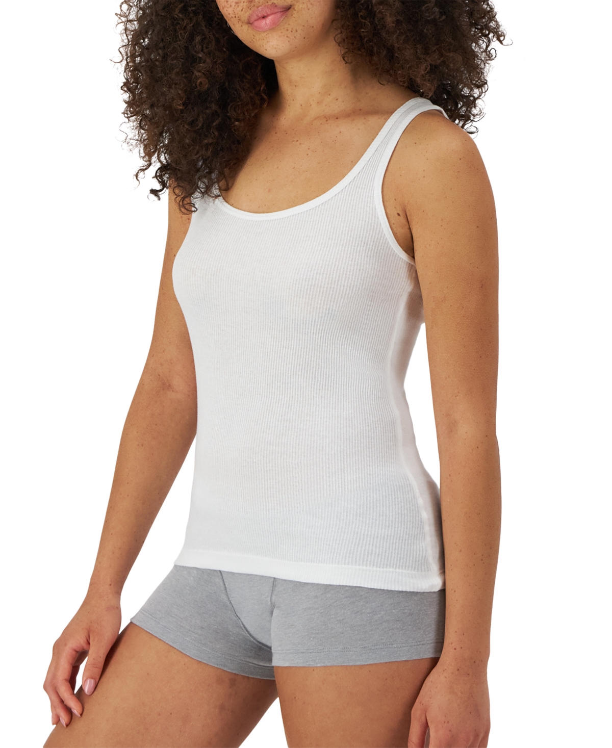 Hanes Women's 2-Pk. Originals Stretch Tank Tops  -White