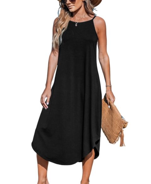 Женское платье Cupshe Cami Midi Cover Up, цвет: Чёрный
