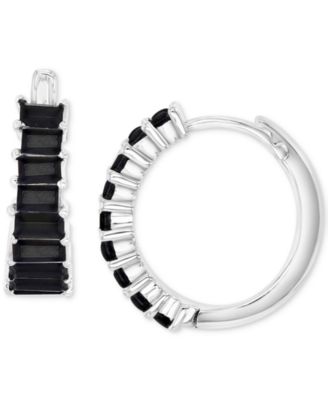 Macy's - Graduated Black Cubic Zirconia XX Huggie Hoop Earrings, XX"