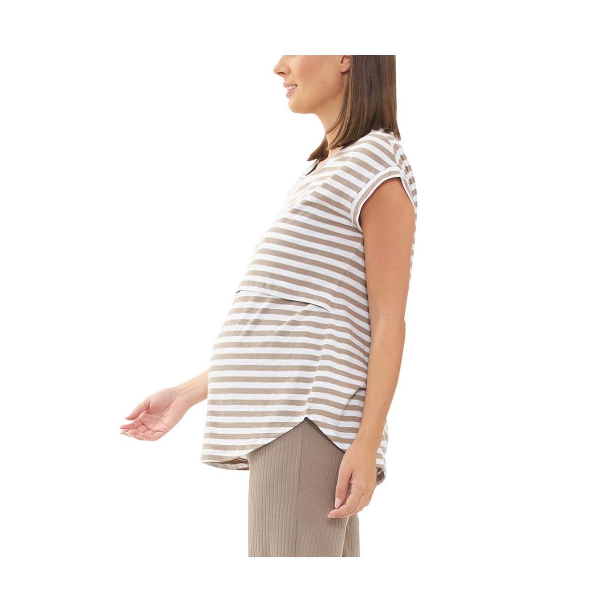 Ripe Maternity Lionel Nursing TeeWhite -white