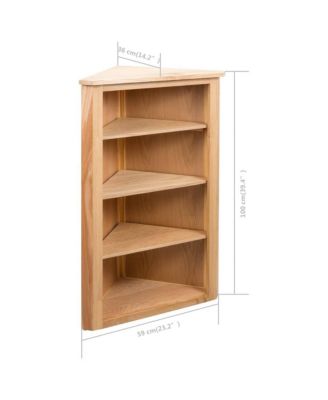 Corner Shelf 23.2"x14.1"x39.3" Solid Oak Wood