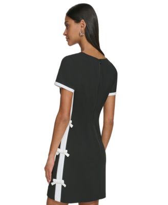 Women's Bow Trim Scuba Crepe Sheath Dress