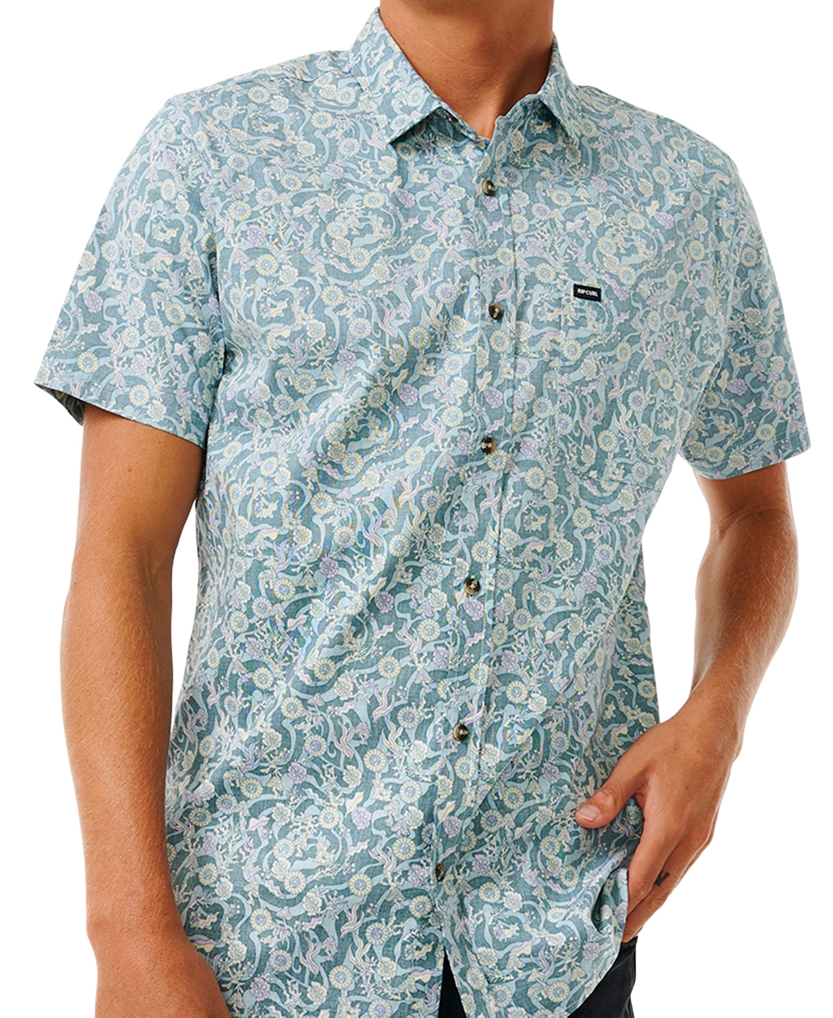 Rip Curl Men's Floral Reef Short Sleeve Shirt