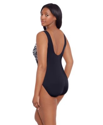 Women's Super Sleek Wrap Sash Tank Long Torso One-Piece Swimsuit