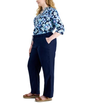 Plus Size 100% Linen Pants, Exclusively at Macy's