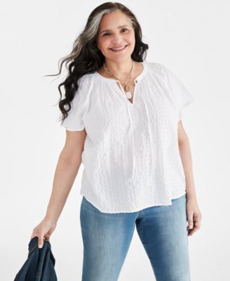 Plus Size Flutter-Sleeve Top