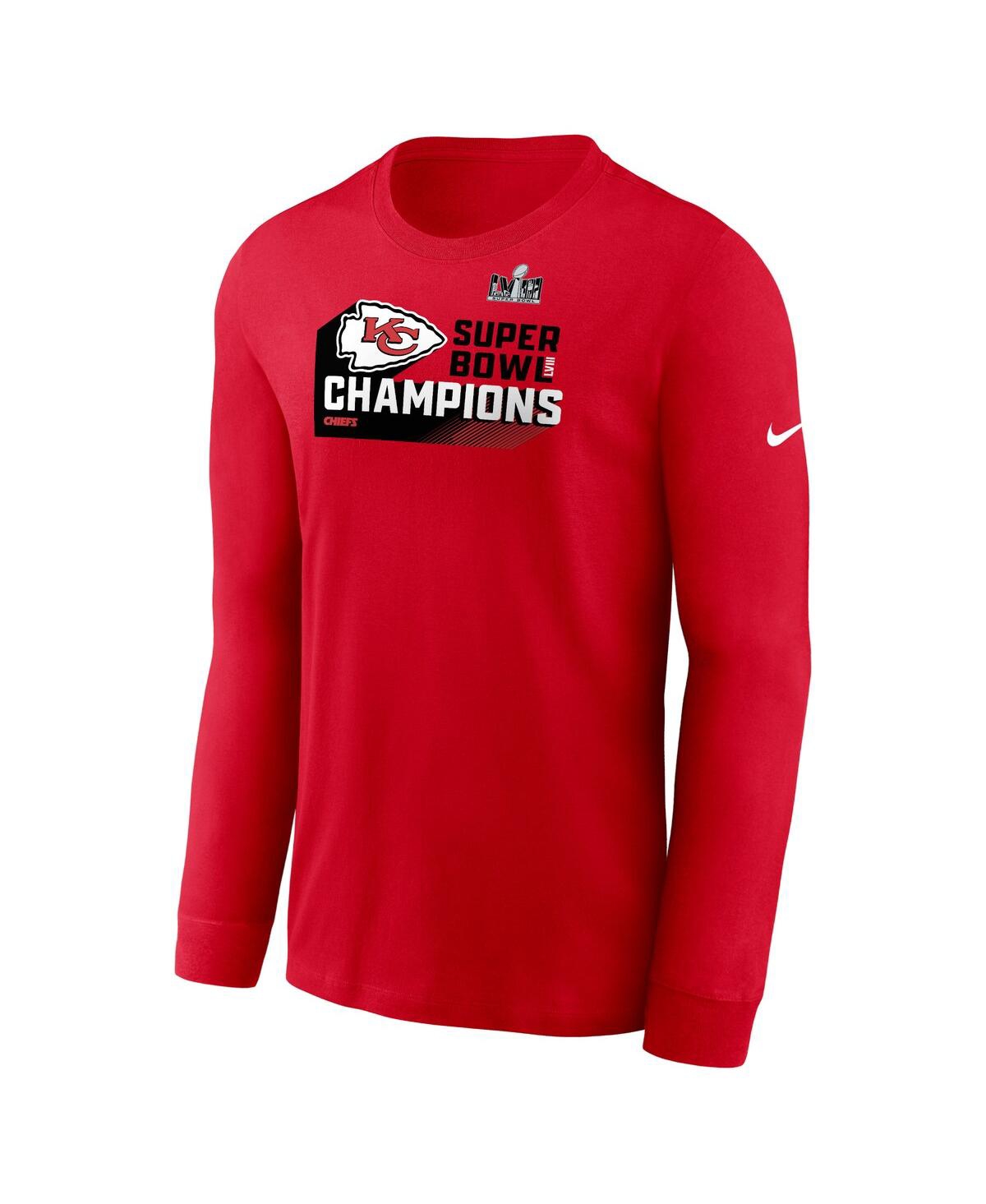 Shop Nike Men's  Red Kansas City Chiefs Super Bowl Lviii Champions Iconic Long Sleeve T-shirt