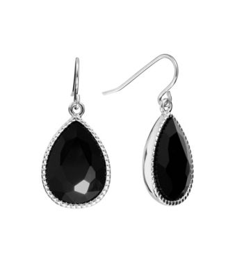 Pear Shape Crystal Drop Earrings (7/25 ct. t.w.) in Fine Silver Plated Brass