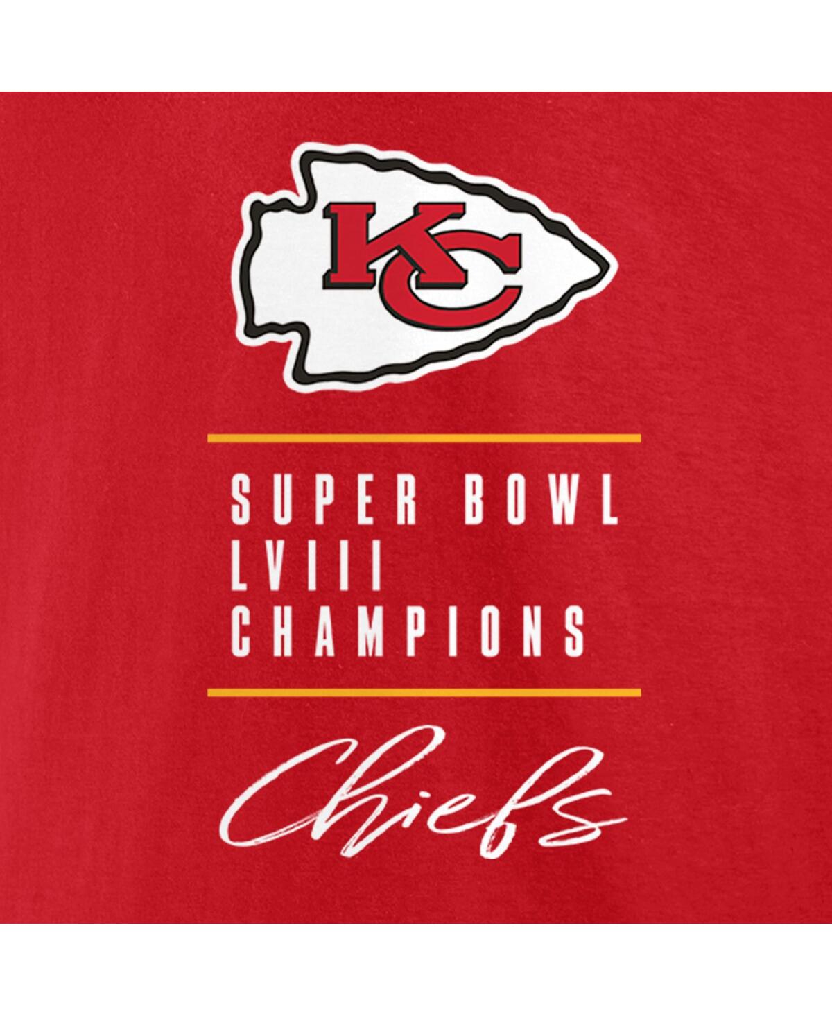 Shop Fanatics Men's  Red Kansas City Chiefs Super Bowl Lviii Champions Signature Roster Big And Tall T-shi