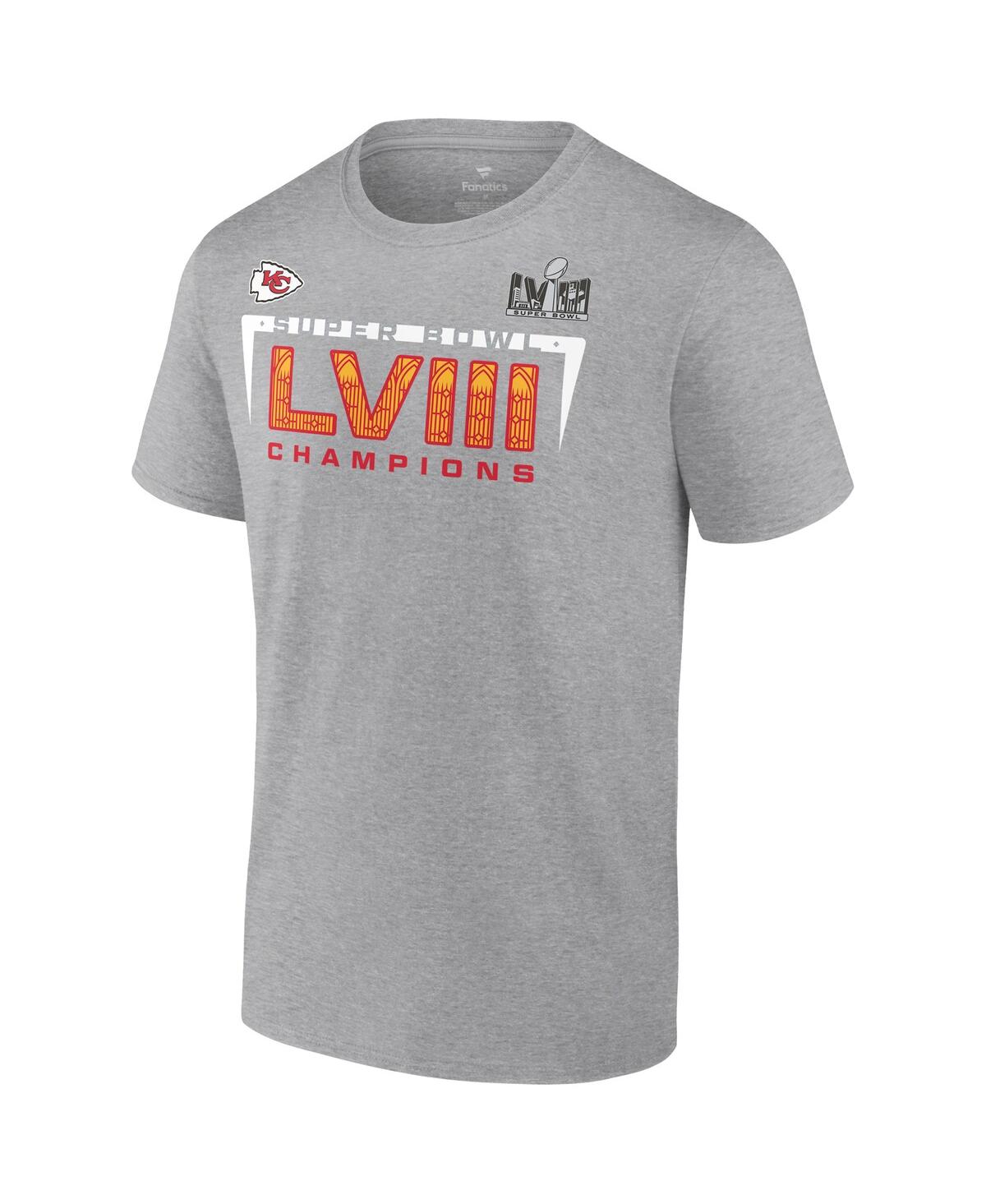 Men's FanaticsKansas City Chiefs Super Bowl Lviii Champions Counting Point Score Big and Tall T-shirt - Heather Gray