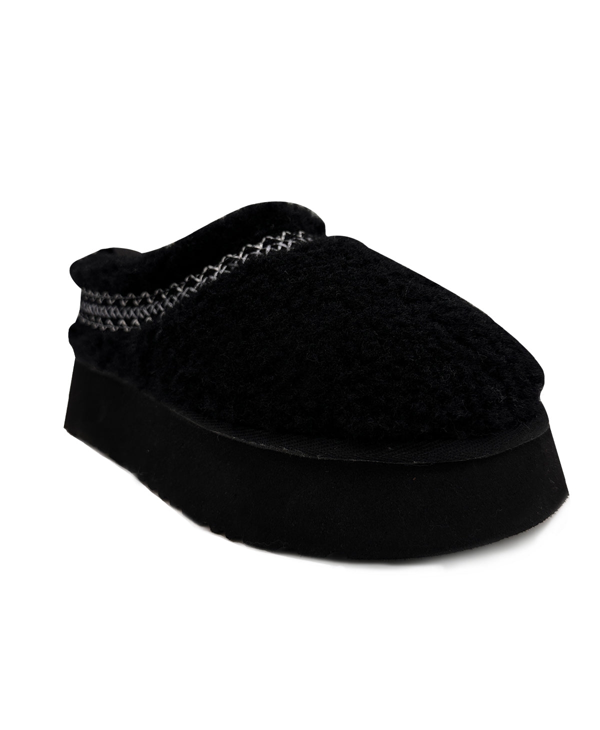 Women's Genuine Sheepskin Slippers - Black