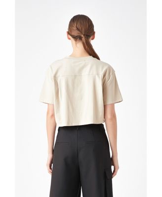 Women's Cropped Top with Elastic Band