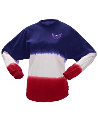 Women's Navy, Red Washington Capitals Ombre Long Sleeve T-shirt