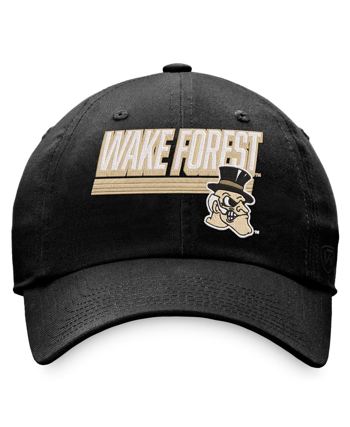 Top Of The World Black Wake Forest Demon Deacons Slice Adjustable Hat In Black