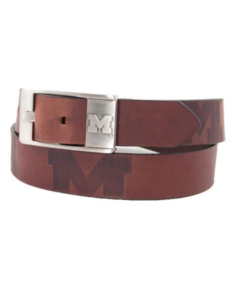 Мужской ремень Eagles Wings Michigan Wolverines Brandish Leather Belt - Brown