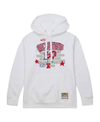 Men's x Tats Cru White Philadelphia 76ers Hardwood Classics Brick Pullover Hoodie