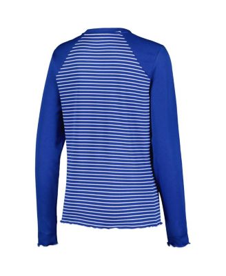 Women's Royal Buffalo Bills Maverick Waffle Henley Long Sleeve T-shirt