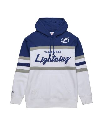 Men's White, Blue Tampa Bay Lightning Head Coach Pullover Hoodie