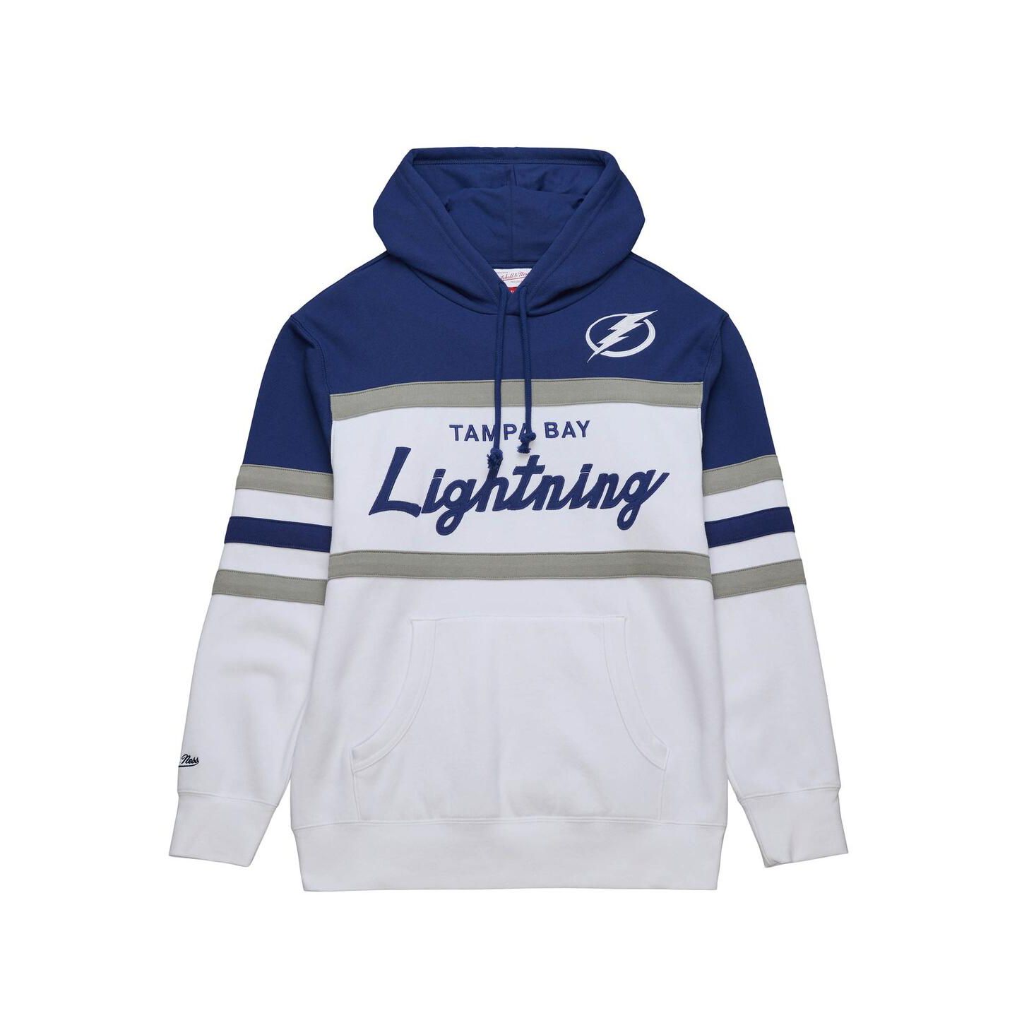 Мужское худи Mitchell & Ness White, Blue Tampa Bay Lightning Head Coach Pullover — фото 4