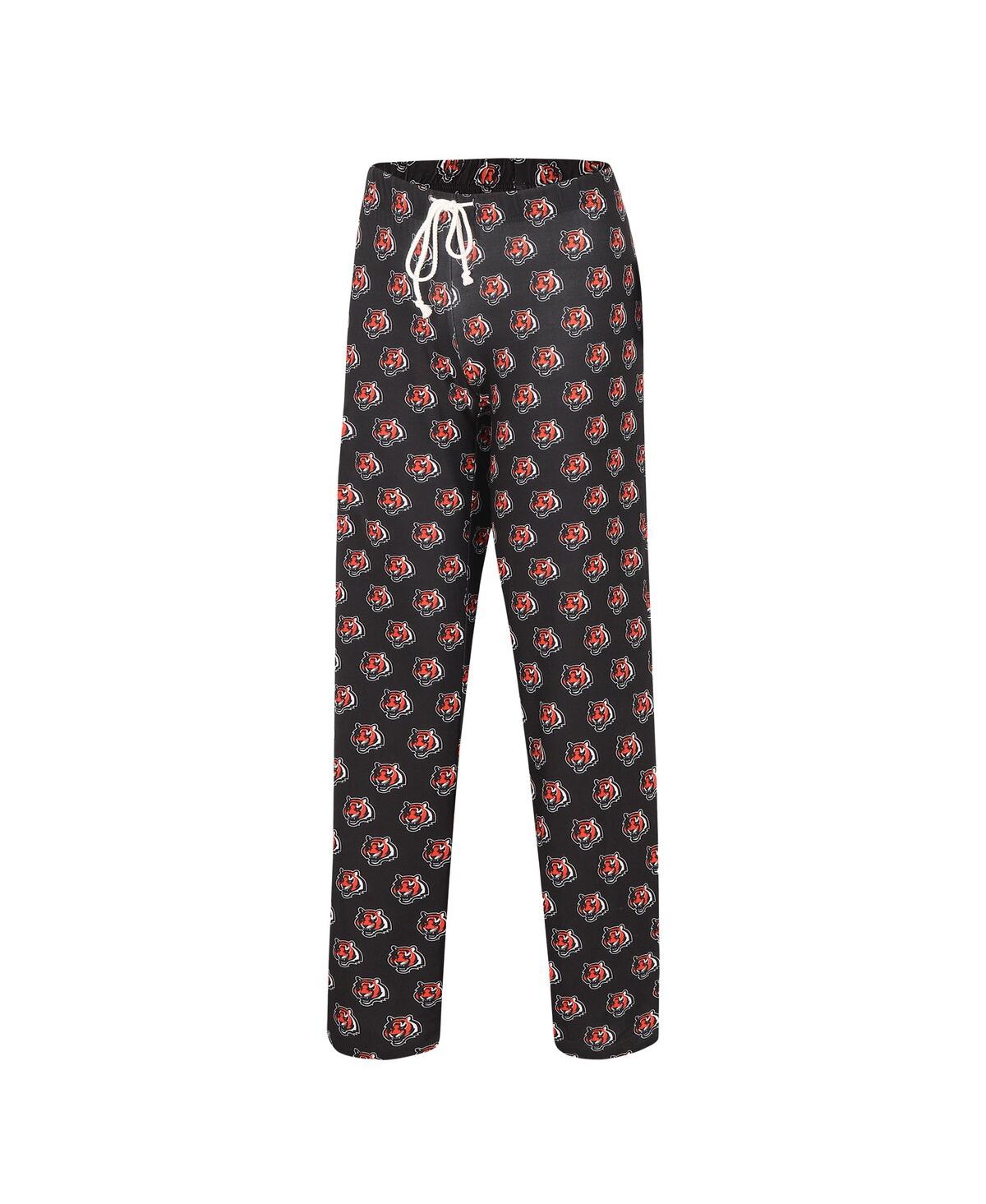 Concepts Sport Women's  Black Cincinnati Bengals Gauge Allover Print Sleep Pants In Black