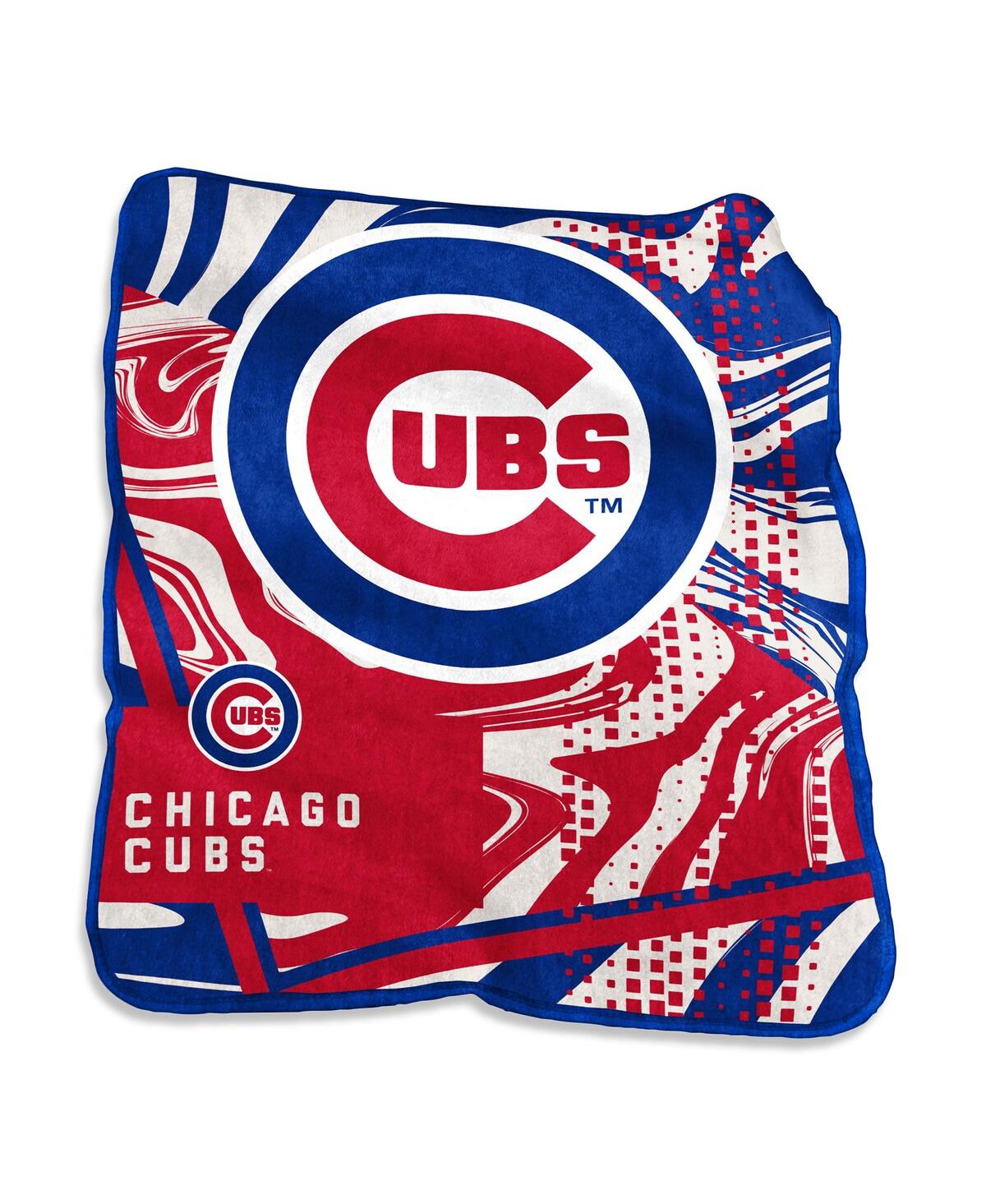 Shop Logo Brands Chicago Cubs 50" X 60" Swirl Raschel Throw Blanket In Multi