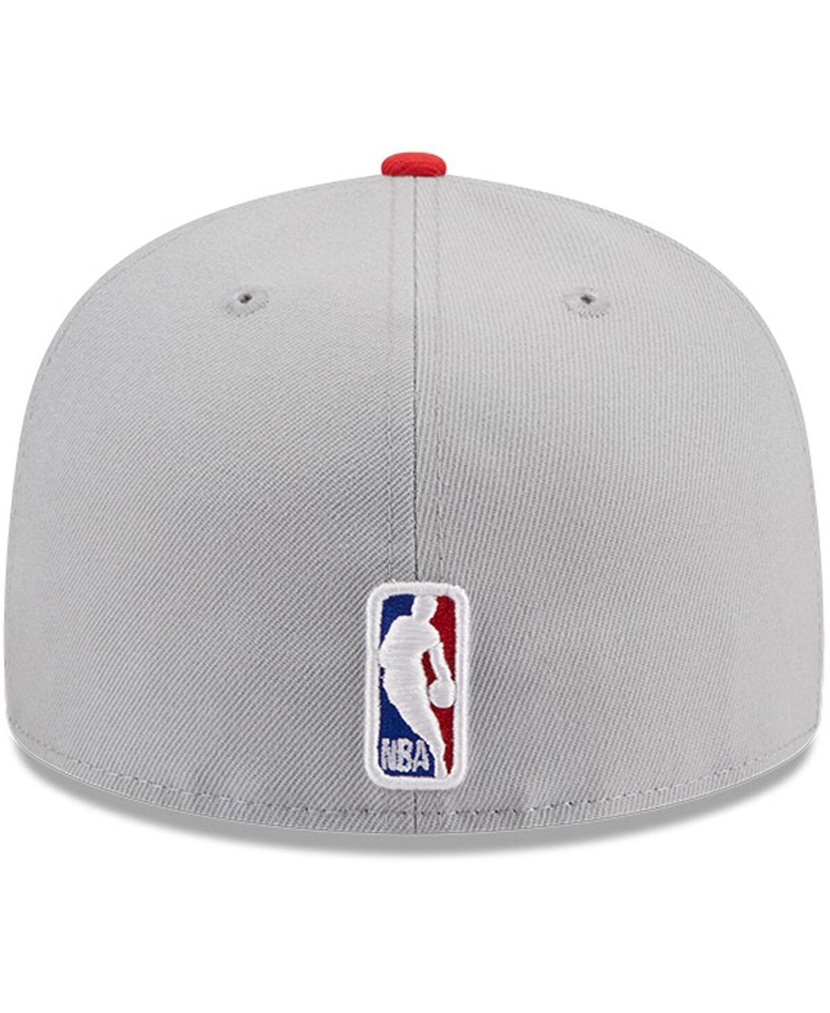New Era Men's  Gray, Red Houston Rockets Tip-off Two-tone 59fifty Fitted Hat In Gray,red