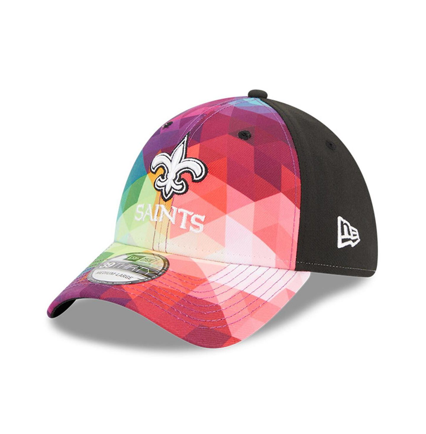 Мужская кепка New Era Pink New Orleans Saints 2023 NFL Crucial Catch 39THIRTY Flex Hat — фото 1