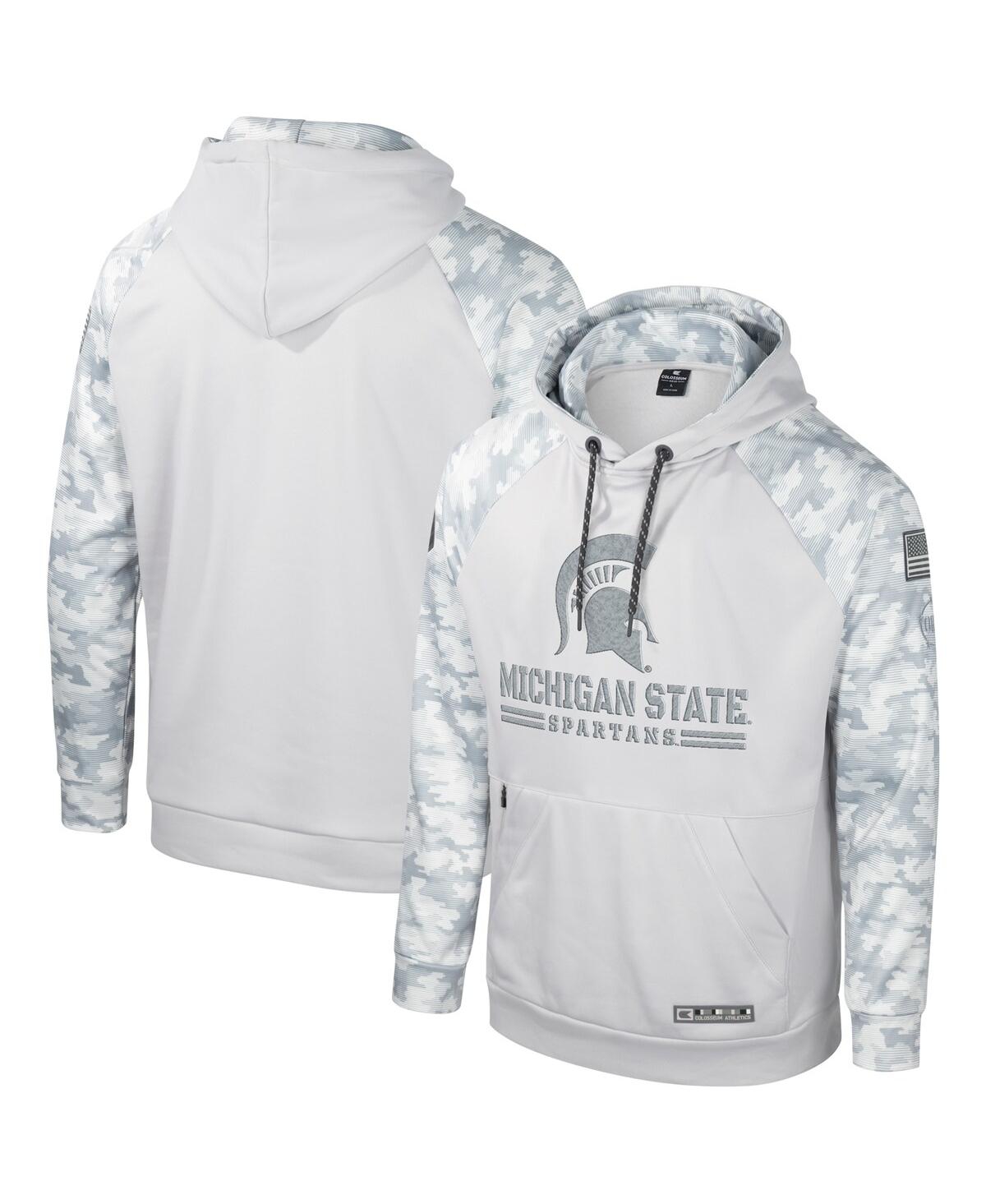 Shop Colosseum Men's  Gray Michigan State Spartans Oht Military-inspired Appreciation Ice Raglan Pullover