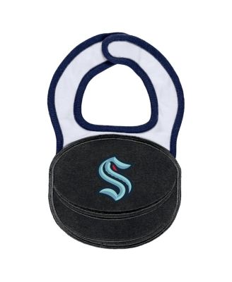 Baby Boys and Girls White Seattle Kraken Sleep and Play Full-Zip Footed Jumper with Bib