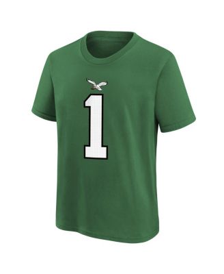 Little Boys and Girls Jalen Hurts Kelly Green Philadelphia Eagles Player Name and Number T-shirt