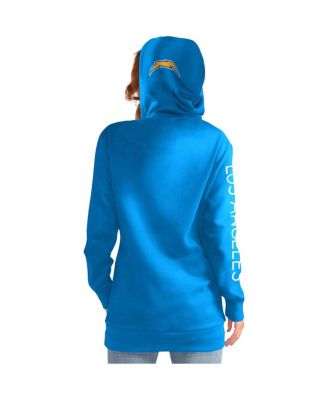 Women's Powder Blue Los Angeles Chargers Extra Inning Pullover Hoodie