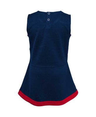 Baby Girls Navy New England Patriots Cheer Captain Jumper Dress