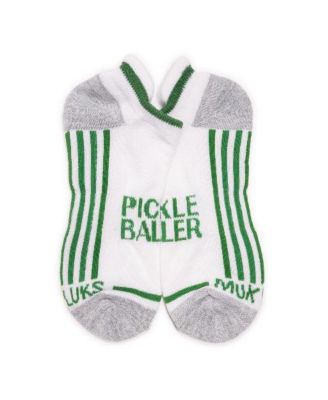 Men's 6 Pack Pickleball Ankle Socks, Black/Green, One Size