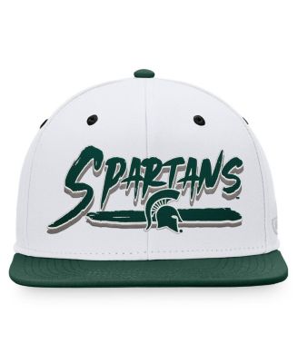 Men's White, Green Michigan State Spartans Sea Snapback Hat